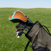 Woestijn Teal Pin Strepen met Naam Golfheadcover (Insitu)