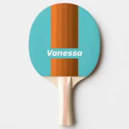 Woestijn Teal Pin Strepen met Naam Tafeltennisbatje