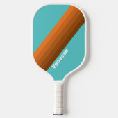Woestijn Teal Strepen met Naam Pickleball Paddle (Achterkant)