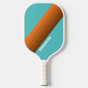 Woestijn Teal Strepen met Naam Pickleball Paddle