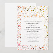 Woestijn Terrazzo Moderne bruiloft Kaart (Voorkant / Achterkant)