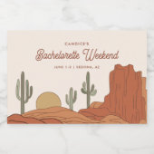 Woestijn Thema Afscheidsfeestje voor de Bruid Sparkling Wijnetiket (Enkel label)