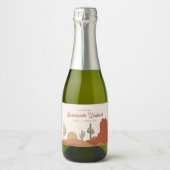 Woestijn Thema Afscheidsfeestje voor de Bruid Sparkling Wijnetiket (Voorkant)