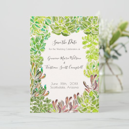 Woestijn thema bruiloft - Save the Date Kaart (Staand voorkant)