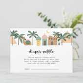 Woestijn Thema Kameel Luierspel Kaart (Staand voorkant)