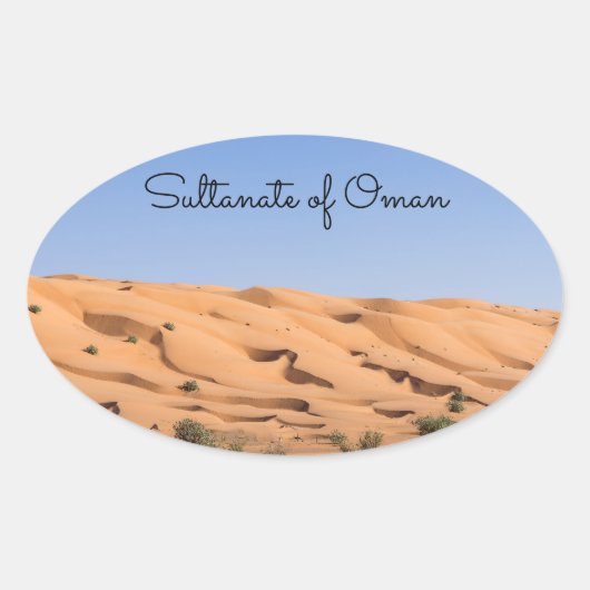 woestijn van Wahiba Sands - Oman Ovale Sticker (Voorkant)