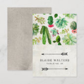 Woestijn Vetplant Bruiloft plaatskaarten - Steen (Voorkant / Achterkant)