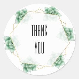 Woestijn Vetplanten Bruiloft Ronde Sticker