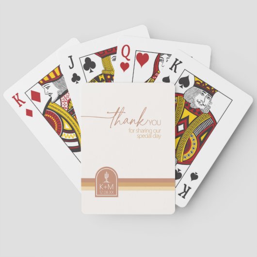 Woestijn Vibes bruiloft dank u Terra Cotta ID1019 Pokerkaarten (Achterkant)