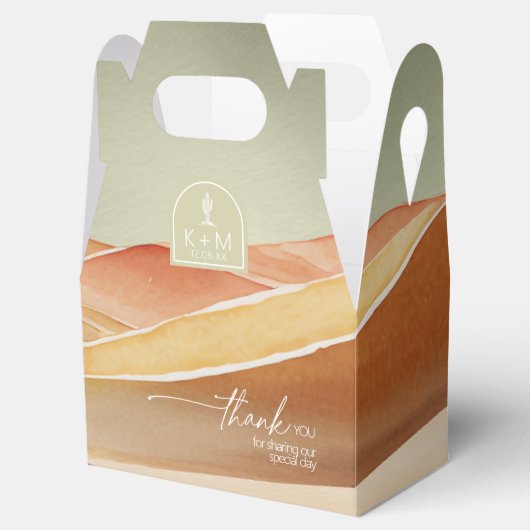 Woestijn Vibes bruiloft landschap dank u ID1019 Bedankdoosjes (Geopend)