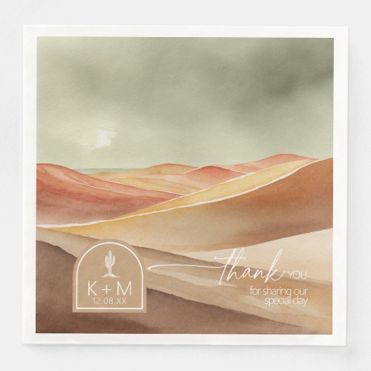 Woestijn Vibes bruiloft landschap dank u ID1019 Servet (Voorkant)