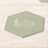 Woestijn Vibes Bruiloft Landschap Sage Groen ID101 Kartonnen Onderzetters (Schuin)