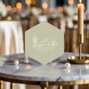 Woestijn Vibes Bruiloft Landschap Sage Groen ID101 Kartonnen Onderzetters