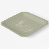 Woestijn Vibes Bruiloft Landschap Sage Groen ID101 Papieren Bordje (Gebogen)