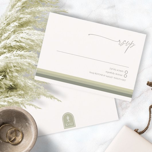 Woestijn Vibes Bruiloft Sage ID1019 RSVP Kaartje