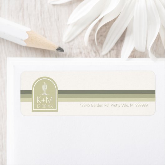 Woestijn Vibes Bruiloft Salie Ivoor ID1019 Etiket (Insitu)