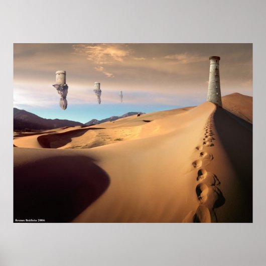 Woestijn Wachttoren Poster (Voorkant)