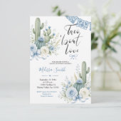 Woestijn Waterverf Cactus Baby Shower Uitnodiging (Staand voorkant)