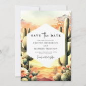 Woestijn Waterverf Cactus Wedding Save The Date (Voorkant)