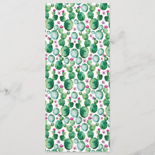 Woestijn Waterverf Wedding Menu Kaarten (Achterkant)