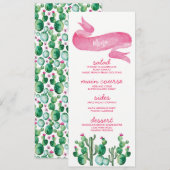 Woestijn Waterverf Wedding Menu Kaarten (Voorkant / Achterkant)