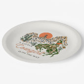 Woestijn Western Cowgirl Baby shower Papieren Bord (Gekanteld)