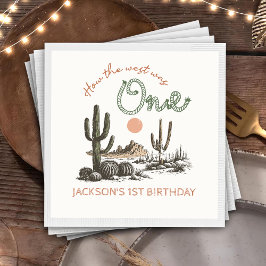 Woestijn Western Wild West 1st Birthday Napkins Servet