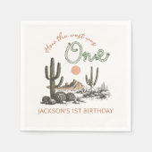 Woestijn Western Wild West 1st Birthday Napkins Servet (Voorkant)