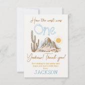  woestijn Western Wilde Westen 1e Verjaardag Bedankkaart (Voorkant)