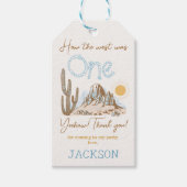 woestijn Western Wilde Westen 1e Verjaardag Cadeaulabel (Voorkant)