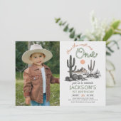 Woestijn Western Wilde Westen 1e verjaardag Foto Kaart (Staand voorkant)