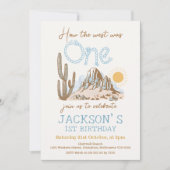 woestijn Western Wilde Westen 1e Verjaardag Kaart (Voorkant)