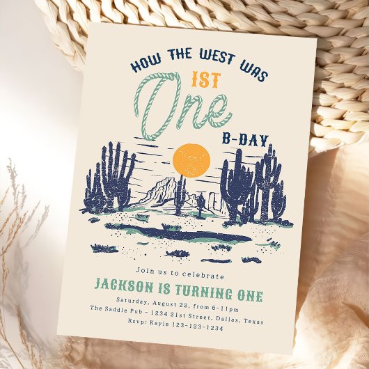  woestijn Western Wilde Westen 1e Verjaardag Kaart