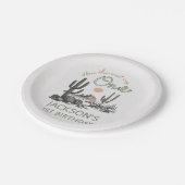 Woestijn Western Wilde Westen 1e Verjaardag Papier Papieren Bordje (Gekanteld)