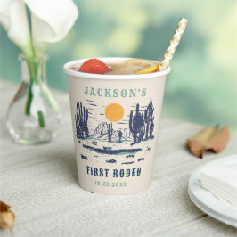  woestijn Western Wilde Westen 1e Verjaardag Papieren Bekers