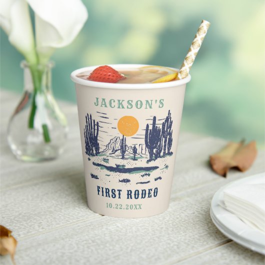  woestijn Western Wilde Westen 1e Verjaardag Papieren Bekers (Insitu)