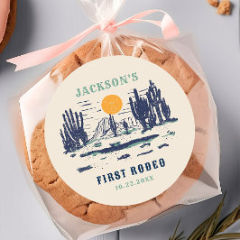  woestijn Western Wilde Westen 1e Verjaardag Ronde Sticker