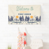  woestijn Western Wilde Westen 1e Verjaardag Spandoek (Insitu)