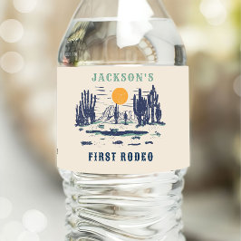  woestijn Western Wilde Westen 1e Verjaardag Waterfles Etiket