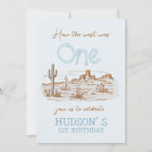 woestijn Western Wilde Westen Een 1e Verjaardag Kaart (Achterkant)