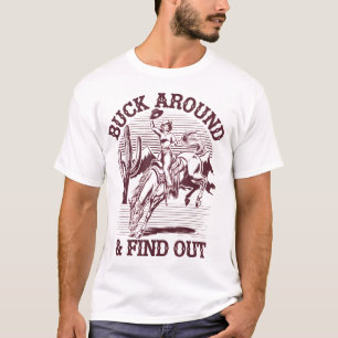 Woestijn Westerne cowboy buck rond en ontdek het T-shirt