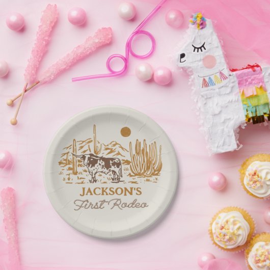 Woestijn Westerne Cowboy Verjaardag Papier Borden Papieren Bordje (Feest)
