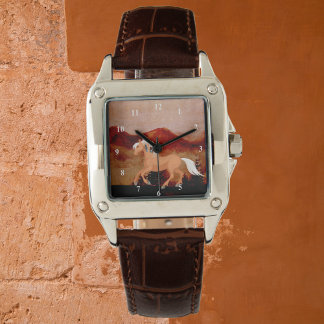 Woestijn Wild Mustang Paard met veren Horloge