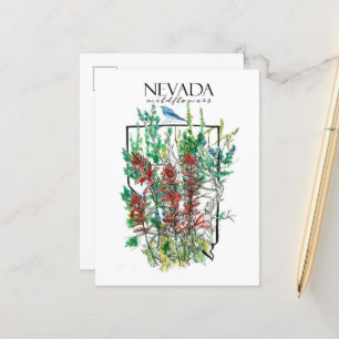 Woestijn Wildbloemen Nevada Indiase verfkwast Briefkaart