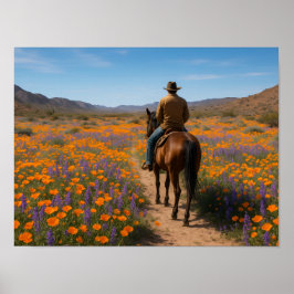 Woestijn Wilde Bloemen Wenskaart - Lente Westers Poster