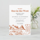 Woestijn Wildest een in het Westen 1e verjaardag Kaart (Staand voorkant)
