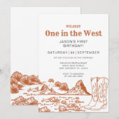 Woestijn Wildest een in het Westen 1e verjaardag Kaart (Voorkant / Achterkant)