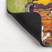 Woestijn Wildlife Rabbit Quail Yellow Sunrise Cact Muismat (Hoek)