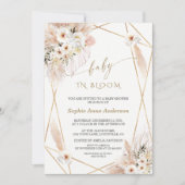 Woestijn Witte Rozen Gouden Bladeren Baby in Bloom Kaart (Voorkant)