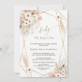 Woestijn Witte Rozen Gouden Bladeren Baby in Bloom Kaart